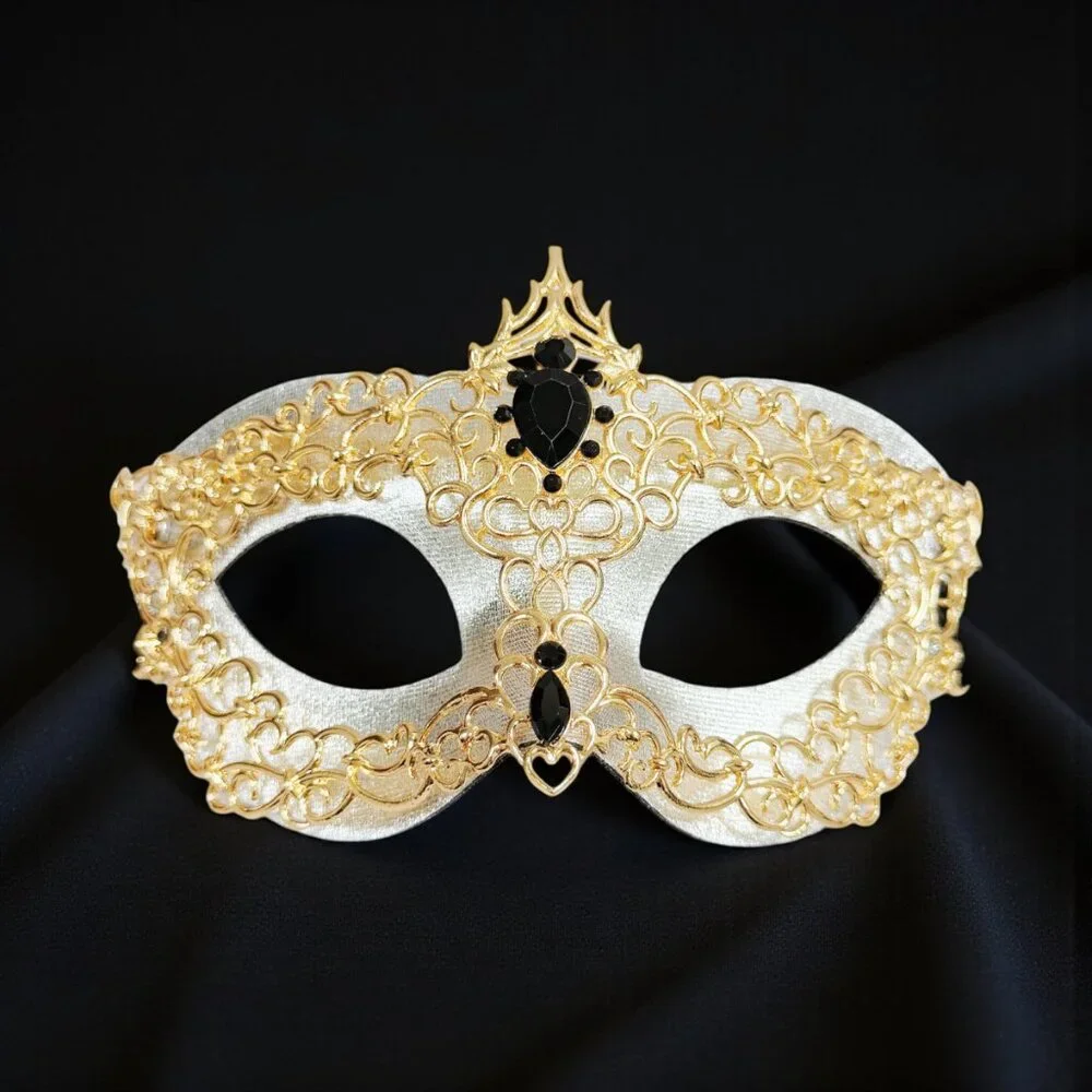 Men's masquerade mask, masquerade ball mask, Gold Silver masquerade Mask, 2 in 1
